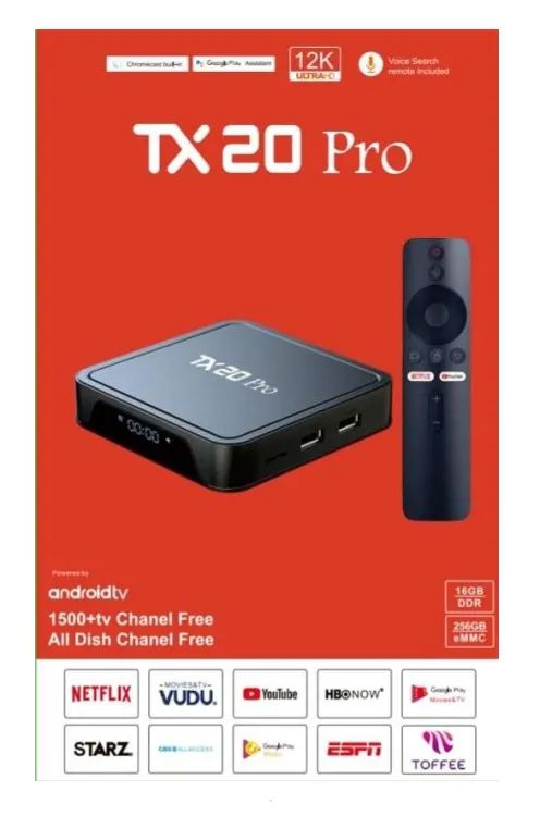 Android Tv box TX20 Pro 12k ULTRA HD 16GB ram 256 GB Storage Android 15 Available with wifi or. 