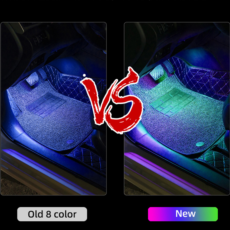 Symphony Led Car Interior Ambient Foot Light Backlight App Music Control RGB Multiple Modes Auto Atmosphere Decorative Neon Lamp. 