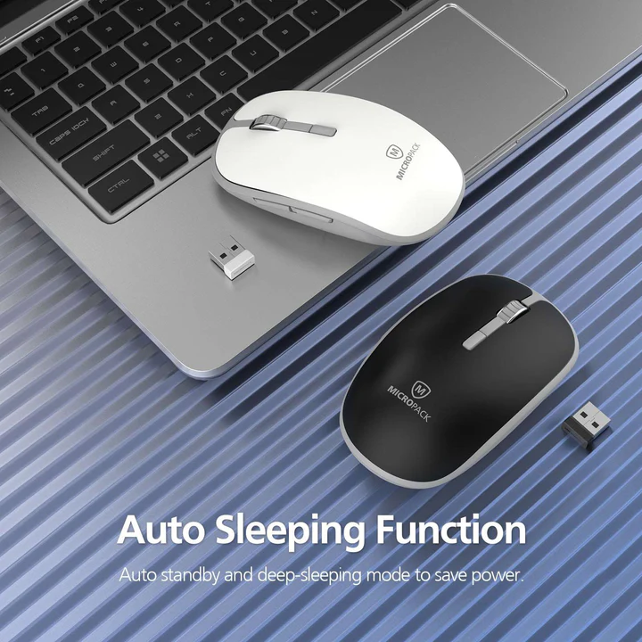 Micropack MP-729B 2.4G USB Wireless & Bluetooth Silent Mouse for Computer and Laptop. 