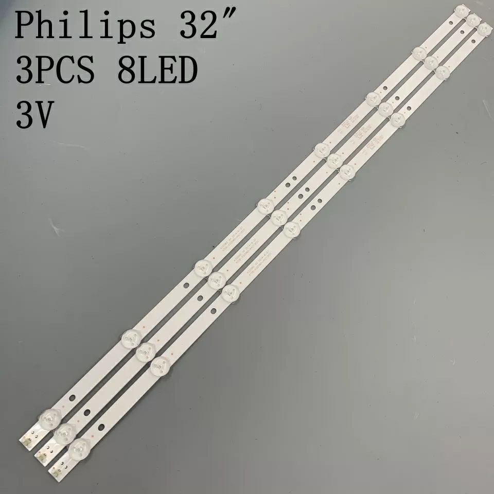 3pcs x 32 inch LED TV Backlight Strips 4708-K320WD-A2213K01 for 32'' TCL LG Philips China LE32D59 & for 32PFL3045 8-LEDs 618mm. 