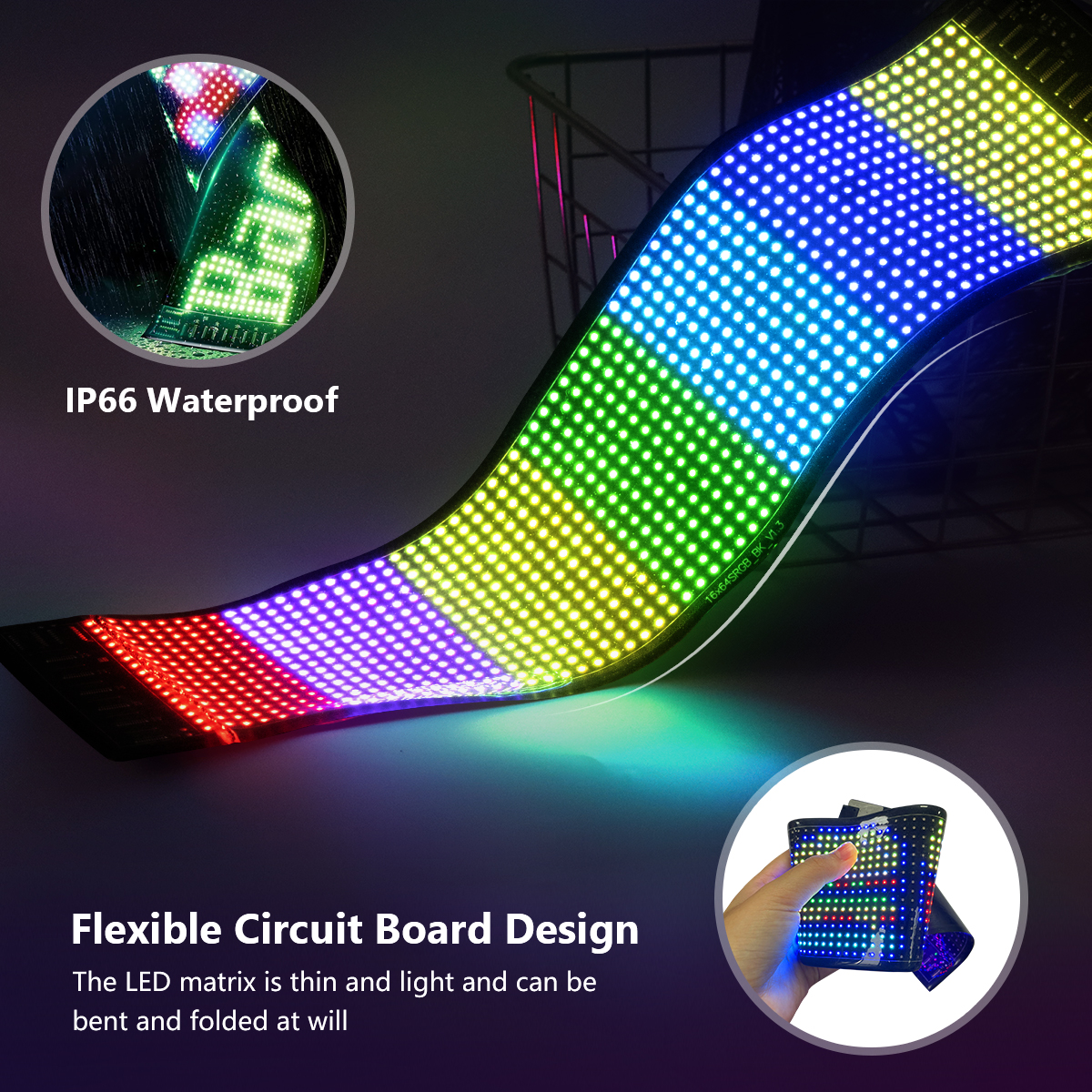 LED Matrix Pixel Panel, Scrolling Bright Advertising LED Signs, Flexible USB 5V LED Car Sign Bluetooth App Control. 