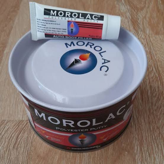 Morolac Polyester Putty polyester body filler. 