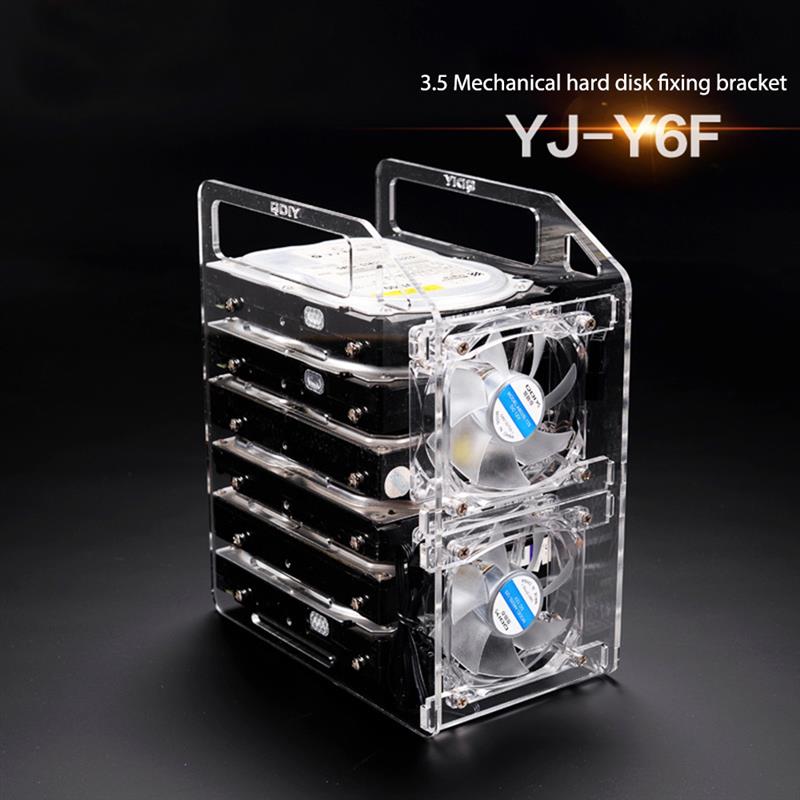 New DIY Acrylic Hard Drive Bracket Transparent Hard Disk Shelf Desktop Computer External Storage Box HDD Hard Disk Drives Cage. 