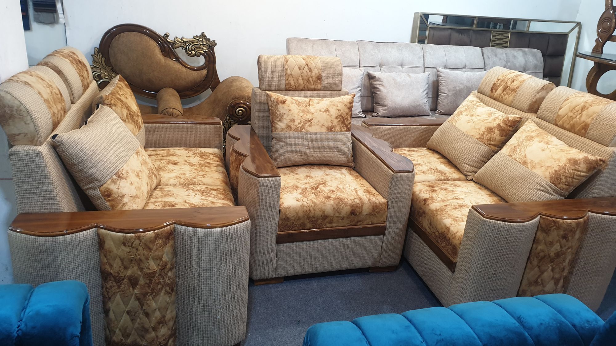 Segun wood sofa discount