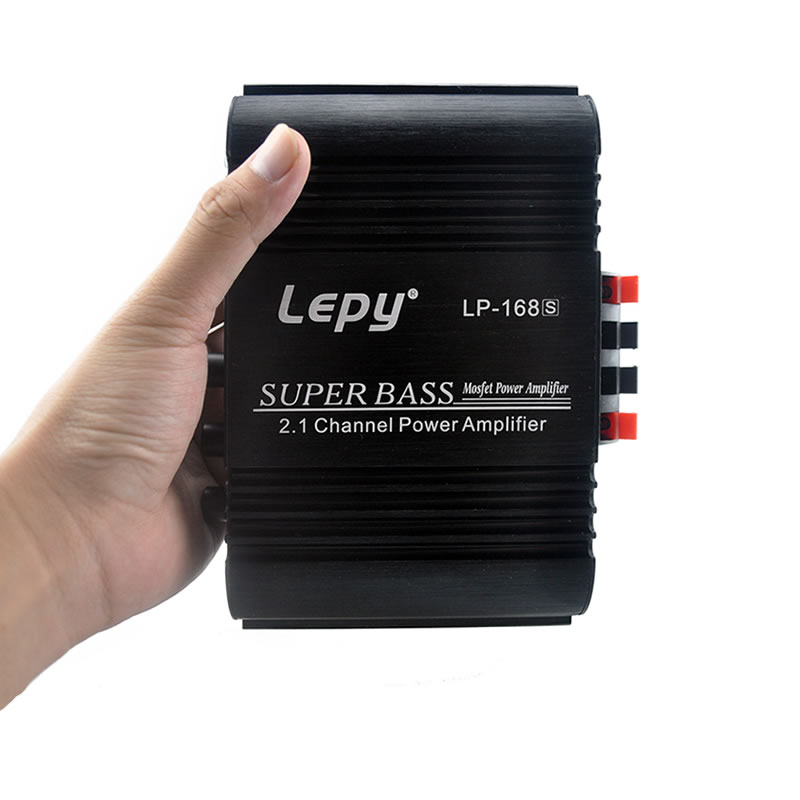 12V Power Subwoofer 2.1 Channel Car Amplifier Lepy LP-168S Auto Audio Bass Output HiFi Stereo Sound With AUX Function LoudSpeake. 