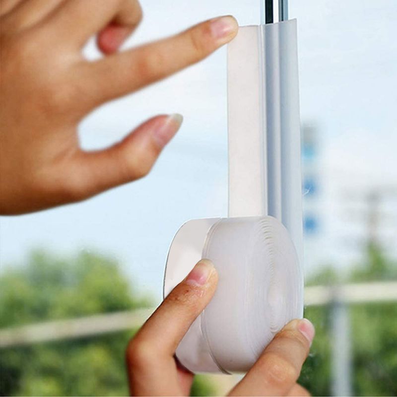 Door and Window Rubber Steal Strip Glass Door Crack Windproof Dustproof Self-Adhesive Tape Door Bottom Seal. 