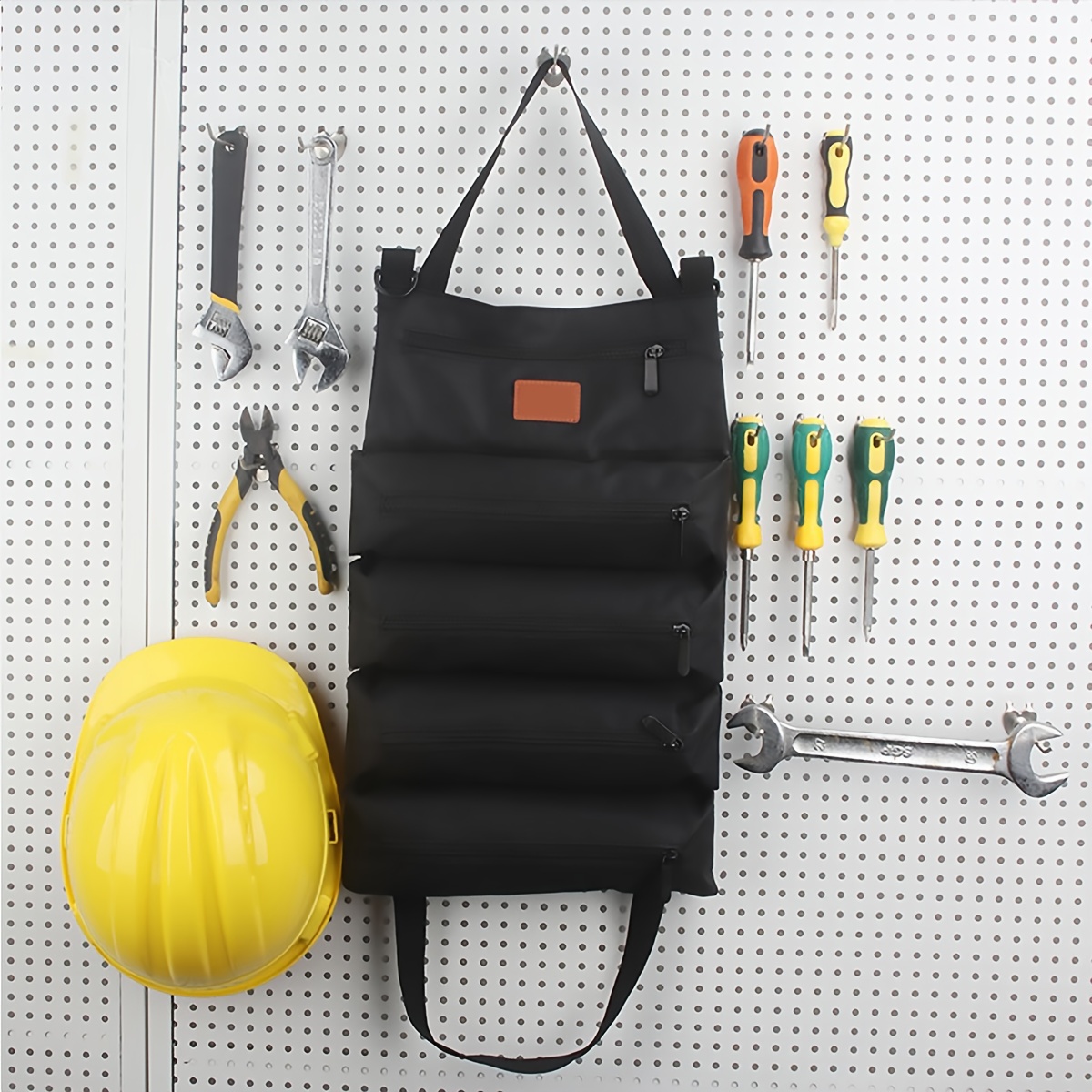 Tool Roll,Multi-Purpose Roll Up Tool Bag,Wrench Roll,Canvas Tool Organizer Bucket,Car First Aid Kit Wrap Roll Storage Case. 