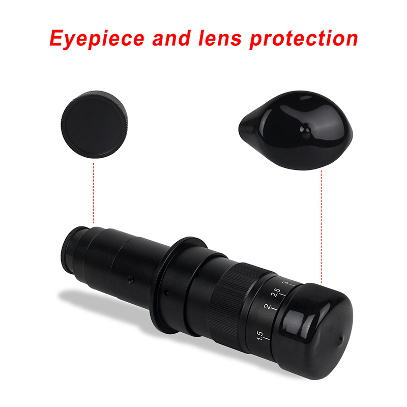 130X 180X Video Microscope Camera Objective lens 180 multiples Adjustable Zoom Lens Accessories C-MOUNT for HDMI VGA USB camera. 