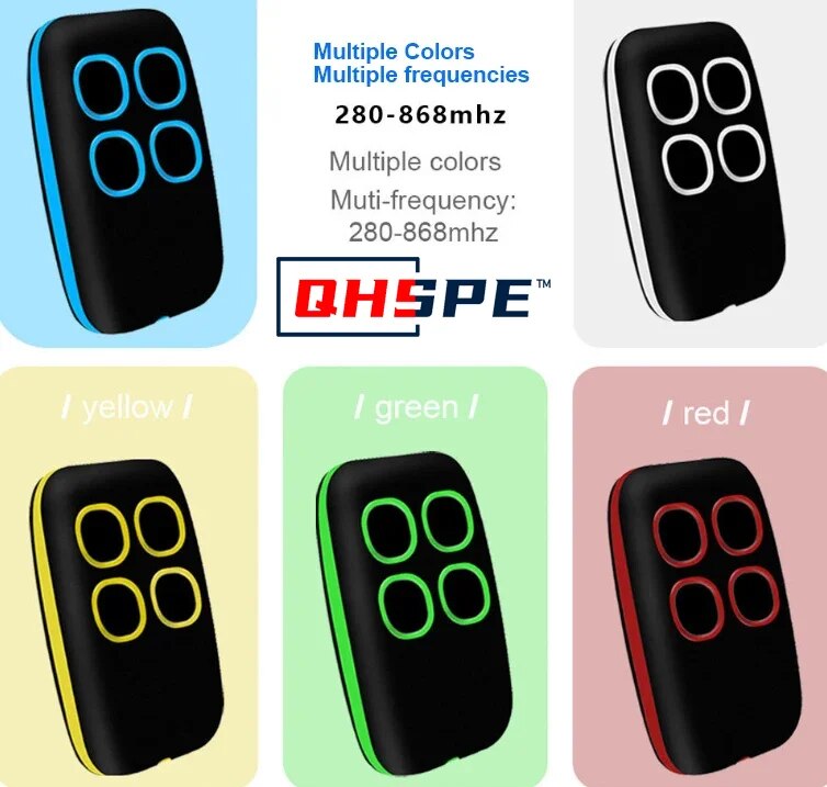 Garage Door Remote Control Duplicator 286MHz-868MHz Multi-Frequency Code Grabber Clone Gate Key Fob Command Hand Transmitter. 