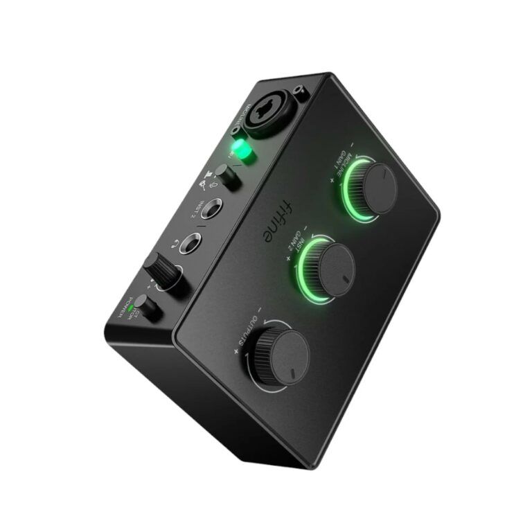 FIFINE SC1 Recording USB Interface with 48V Power/50dB Gain, XLR & Instrument In, Headphone. 