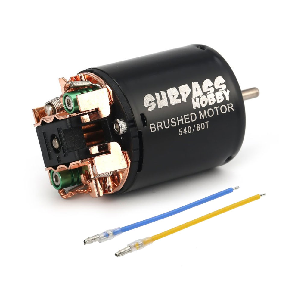 Surpass Hobby 540 80T 13T 17T 21T 23T 27T 35T 45T 55T Brushed Motor for 1/10 RC Crawler Car Axial SCX10 90046 Traxxas TRX-4 Boat. 