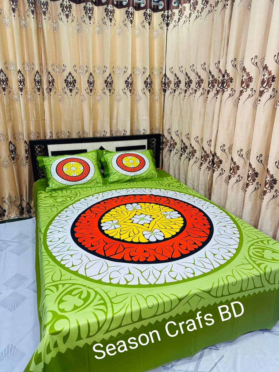 New Design Panel Bedsheet king size (8feet/7.5feet) with 2 pillows cover from Season Craft BD. 