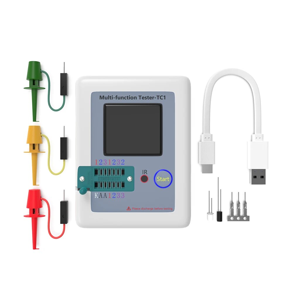 LCR TC1 1.8 Inch TFT LCD Display Multimeter Transistor Tester Diode Triode Capacitor Resistor Test Meter. 