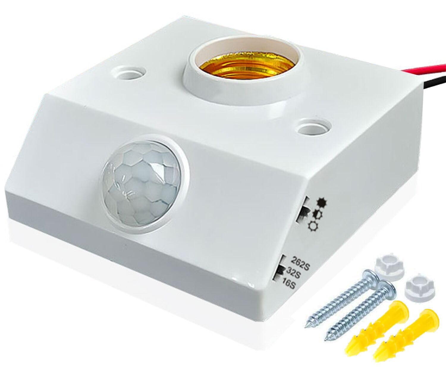 E27 Lampholder Nut Socket With PIR Motion Sensing Switch Lamp Holder Nut Socket Bulb Socket AC 85V-265V