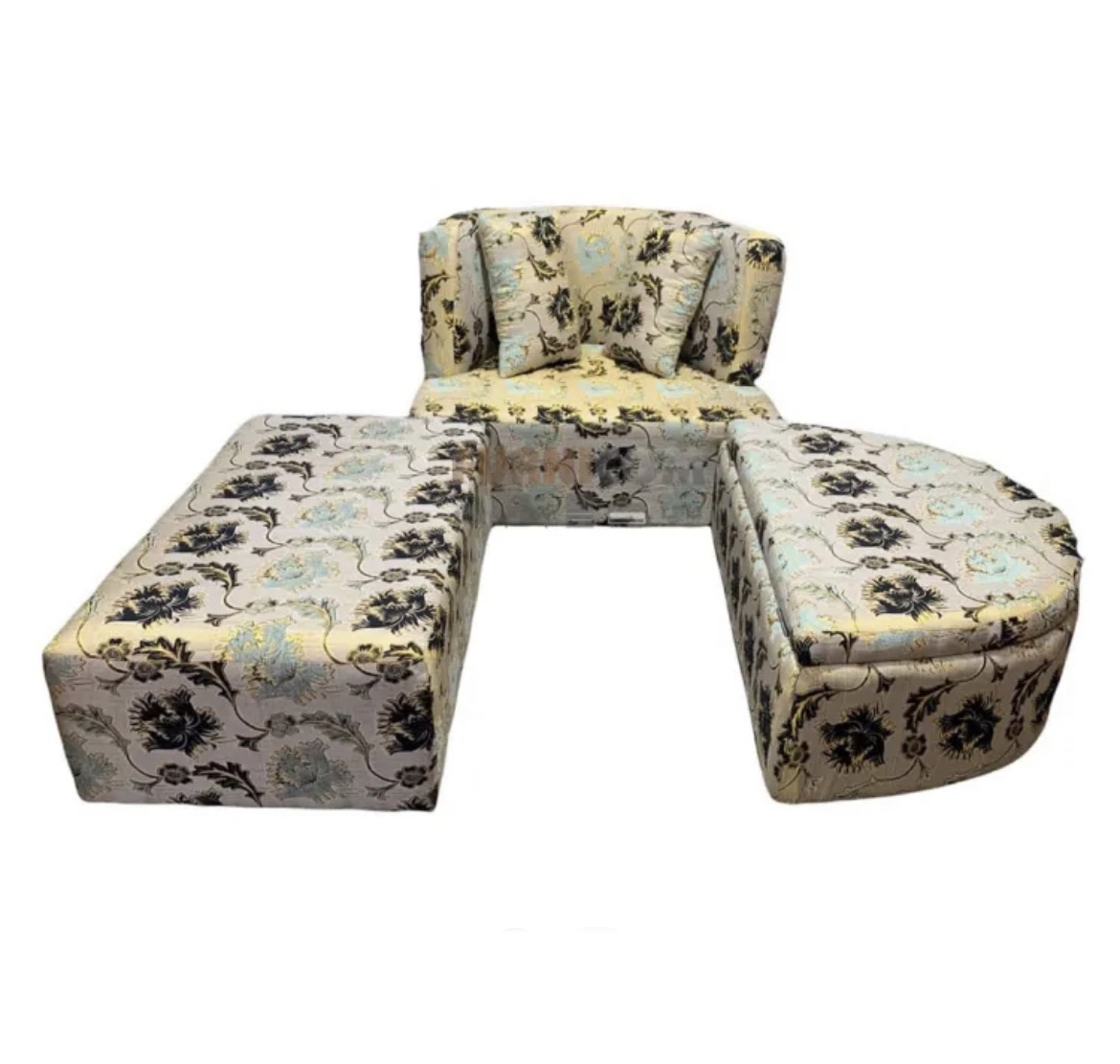 Florobella Floral Storage Divan Sofa With Ottoman/ Living Room Sofa Set/ Floral Print Sofa/ Two Seater Armless Sofa With Extra Deep Seater - Sofa Set. 