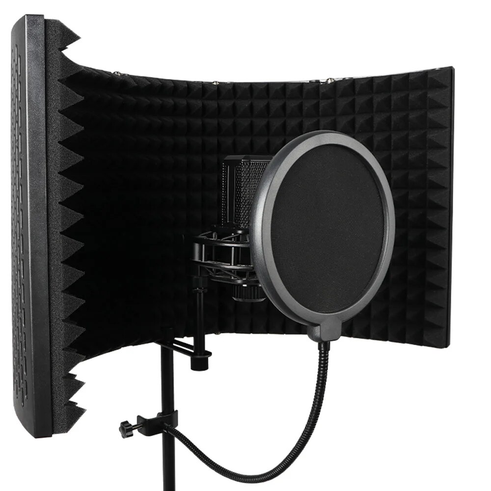 G-MARK 5 Panel Reflection Filters Professional Studio Recording Microphone Isolation Shield Suitable For Any Condenser Mic. 