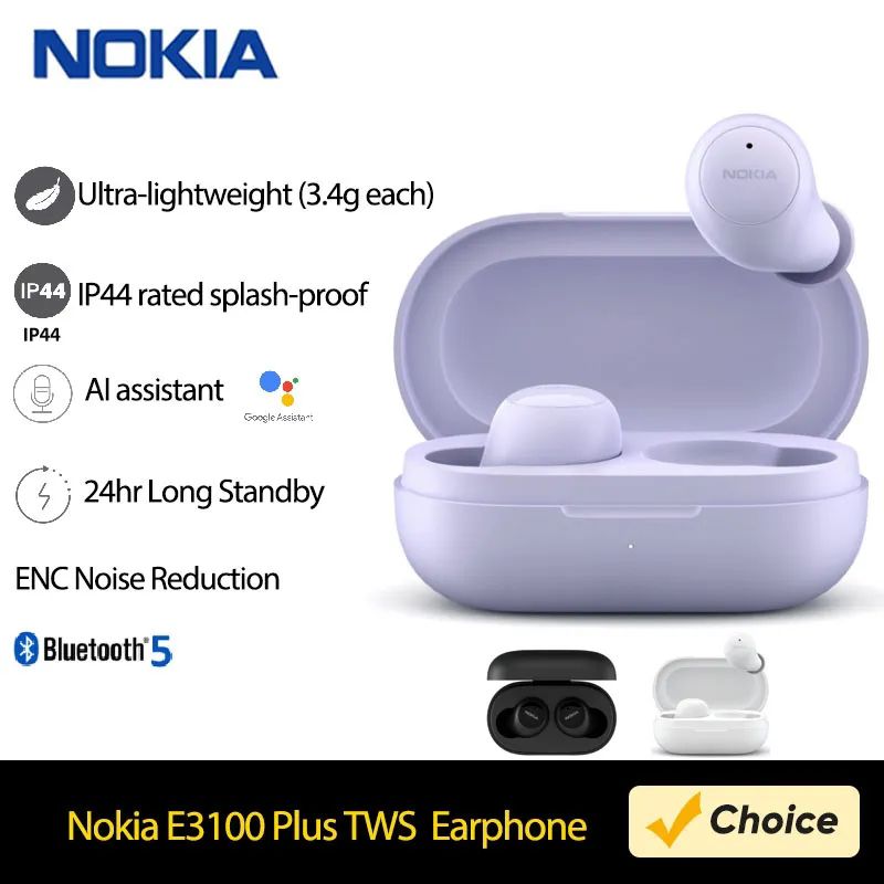 Nokia E3 |00 Plus True Wireless Eorphones IP44 woter-proof, Bluetooth 5,2  Noise Redvction Eorbuds Sport Headset For, iphone/xioomi
