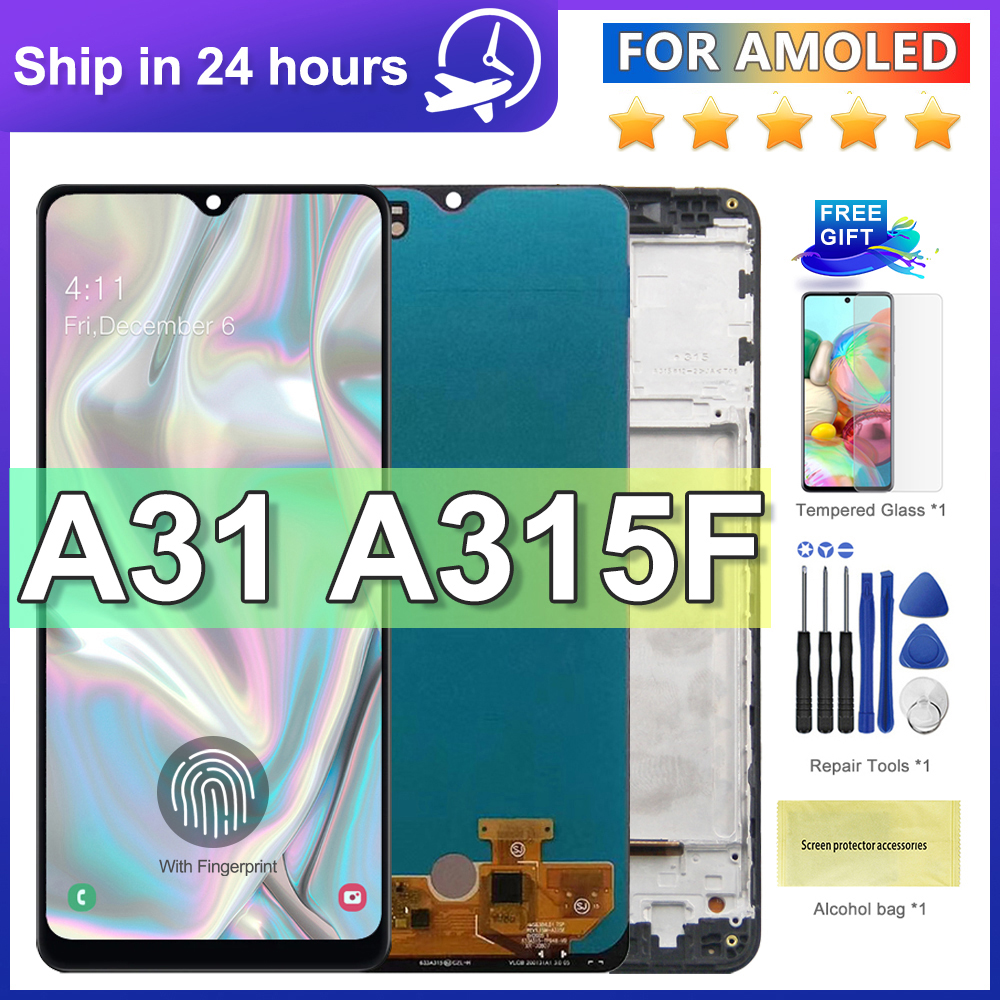 6.4" AMOLED For Samsung A31 LCD Display Touch Screen Digitizer Assembly Replacement For Samsung A31 A315 A315F LCD