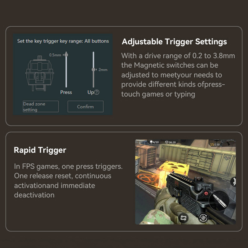 Attack Shark K85 Mag Customisable Mechanical Keyboard,Magnetic Switch,Hot-swappable,Metal Knobs,Suitable for FPS. games,Win&Mac. 