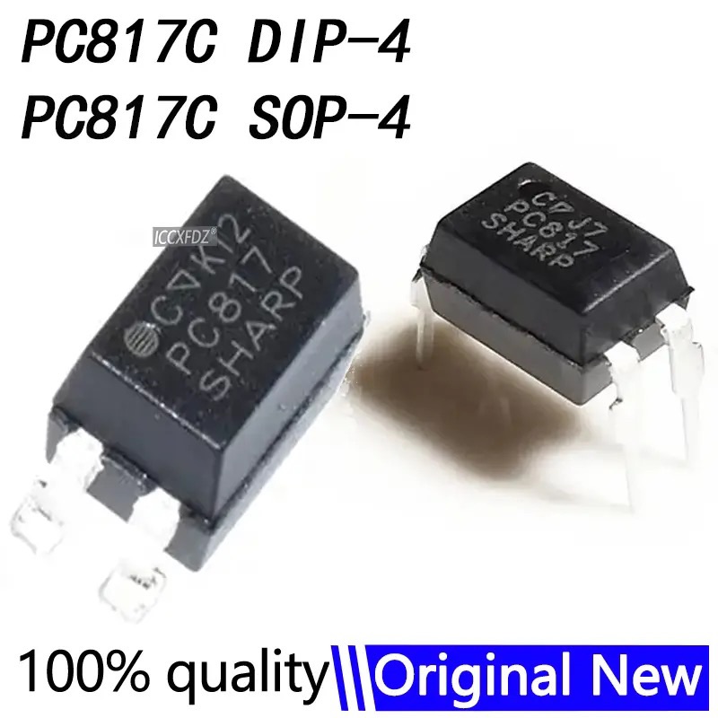 100pcs PC817 PC817C EL817 Optocoupler IC - Sharp Compatible DIP-4 Photocoupler