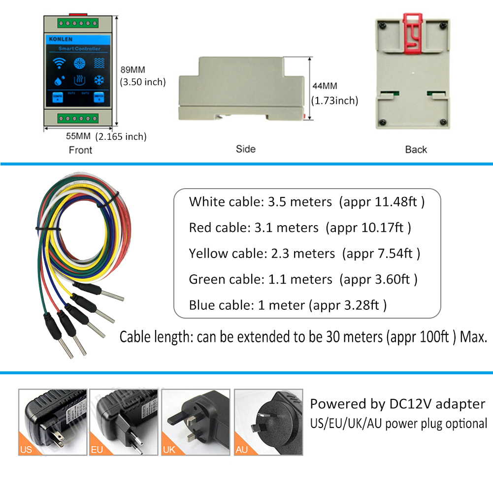 WIFI Water Level Sensor 12V Leak Flow Controller Tuya Smart Life Auto Control Water Pump Pool Tank Leakage Detector Flood Alarm. 