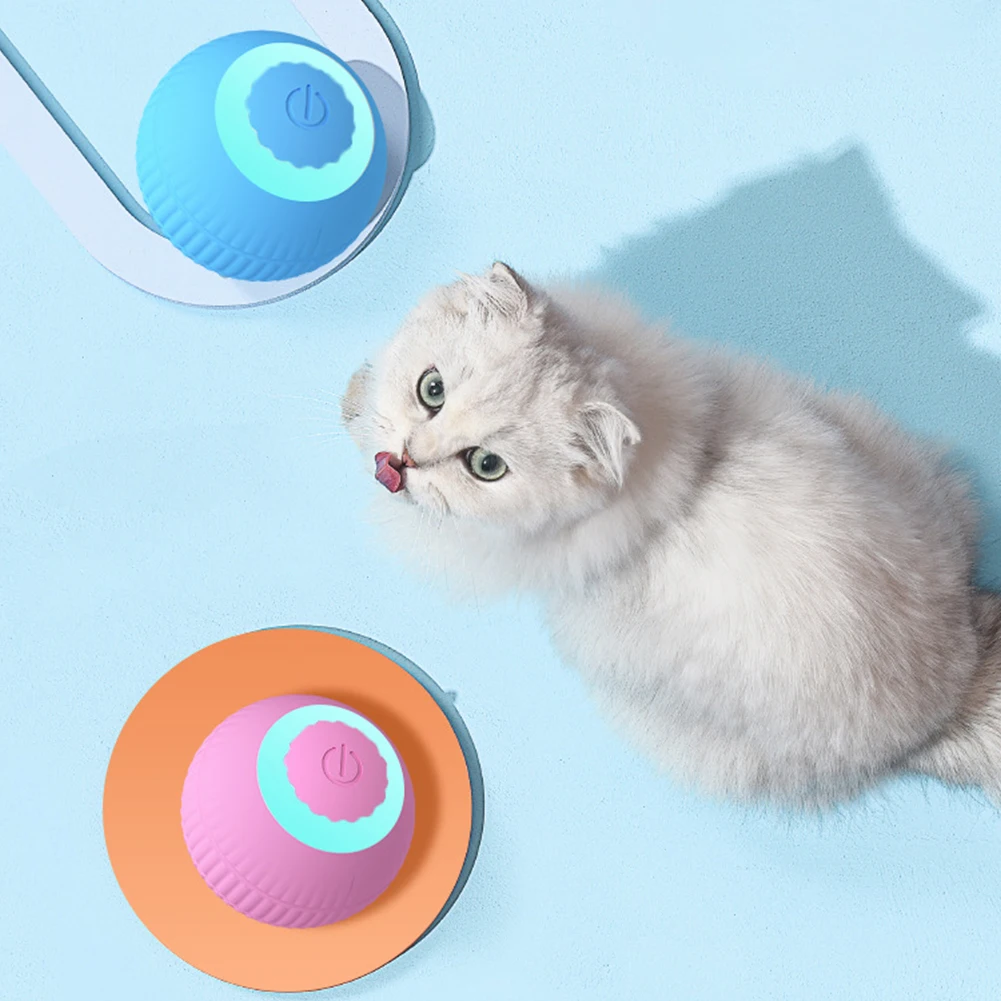 Electric Cat Ball Toys USB Rechargeable Smart Interactive Cat Toy ABS Intelligent Rolling Toy Ball for Kitten Dog Playing. 