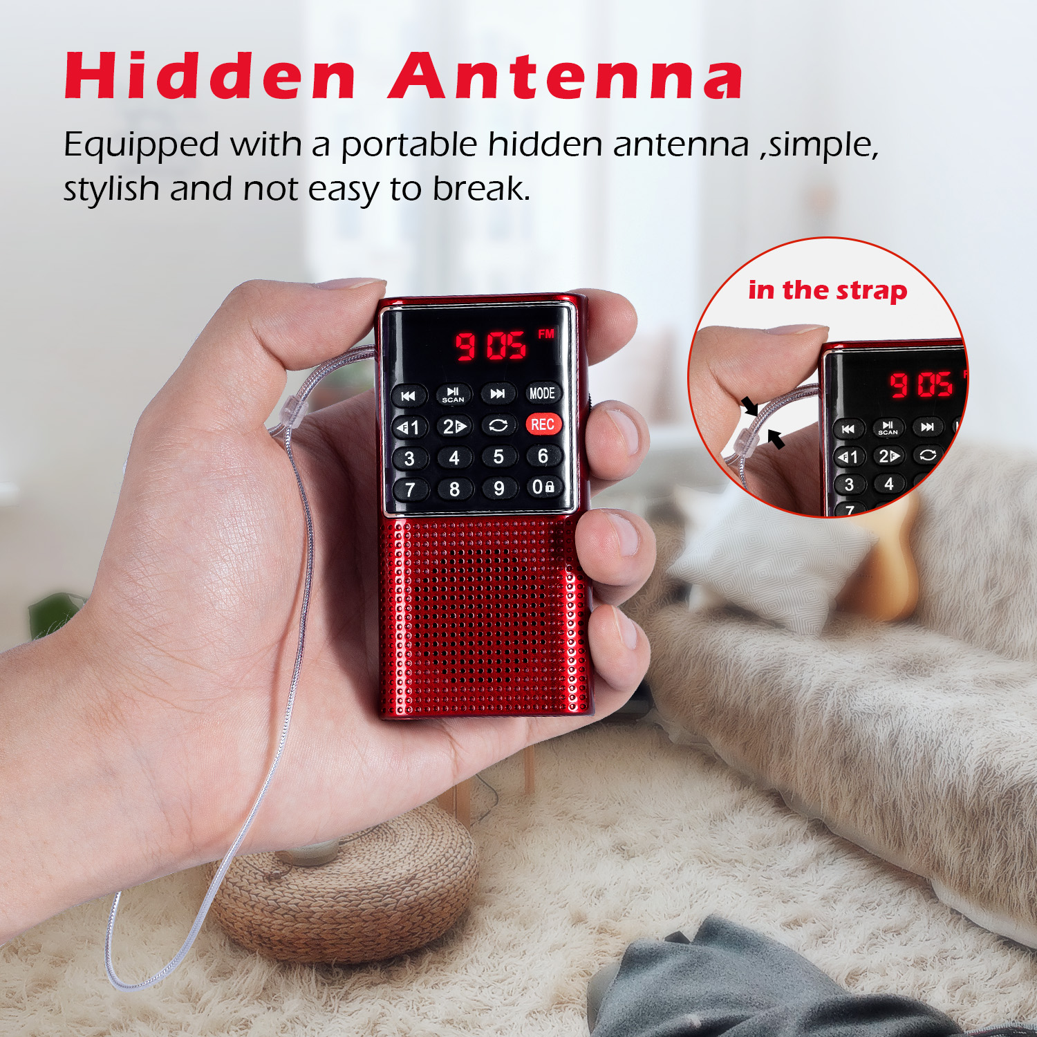 Mini Portable Pocket FM Radio Number key Handheld MP3 Walkman Radios with Recorder Rechargeable Battery For Walkman Go Hiking. 