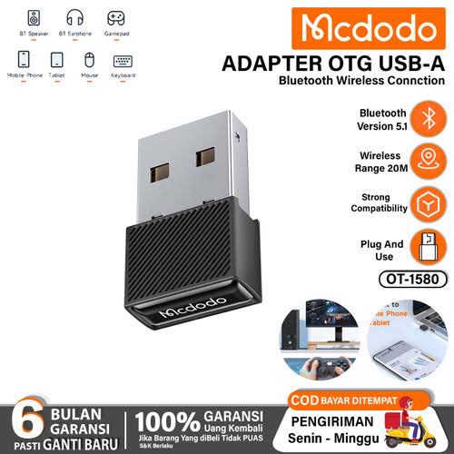 Mcdodo USB Bluetooth V5.1 Adapter Audio Music Receiver Transmitter for PC Laptop Speaker Wireless Mouse Gamepad Bluetooth Dongle. 
