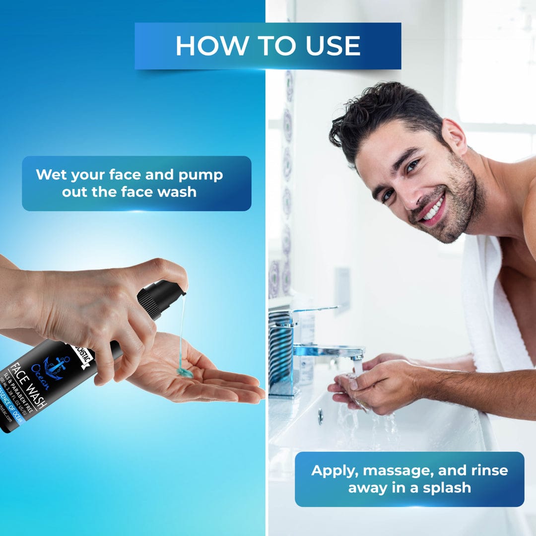 Muuchstac Ocean Face Wash for Men | Fight Acne & Pimples, Brighten Skin, Clears Dirt, Oil Control, Refreshing Feel - Multi-Action Formula | 100 ml Ocean Foam Face Wash For Men Deep Cleansing Fighting Acne & Pimple Skin Brightening 100ml Muuchstac Ocean Fo. 