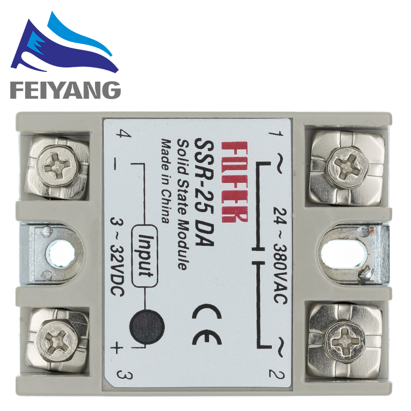 SSR-40DA 25DA 60DA DC to AC Solid State Relay Module Temperature Controller 24V-380V 40A 250V/25A 250V/ 60A 250V. 