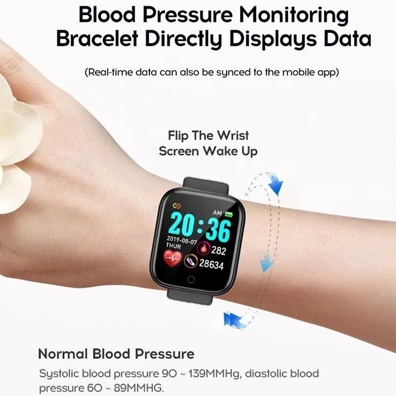 D20/Y68/116 plus Smart Wristband Multi Function Movement Step Bluetooth Connected Smart Watch For Men And Women Suitable For And Android 4.1. 