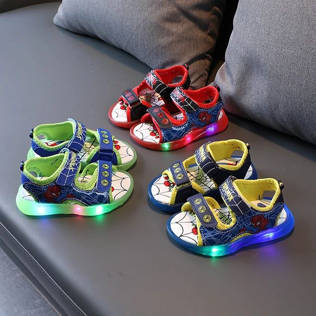 Spiderman LED Shoes Fashion Baby Boot Boys Girls Sneakers Glowing