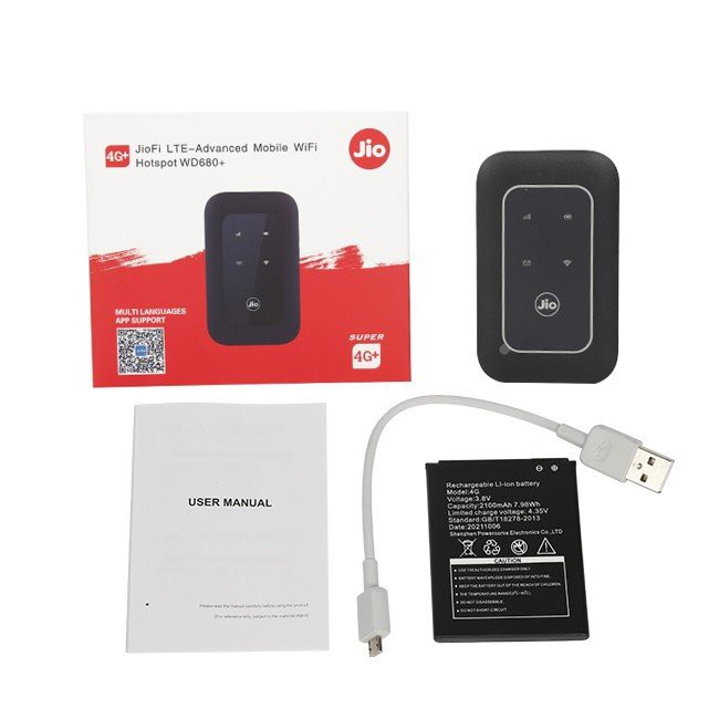 Advanced Mobile Wi-Fi Hotspot Pocket Router Jio WD680+ LTE. 