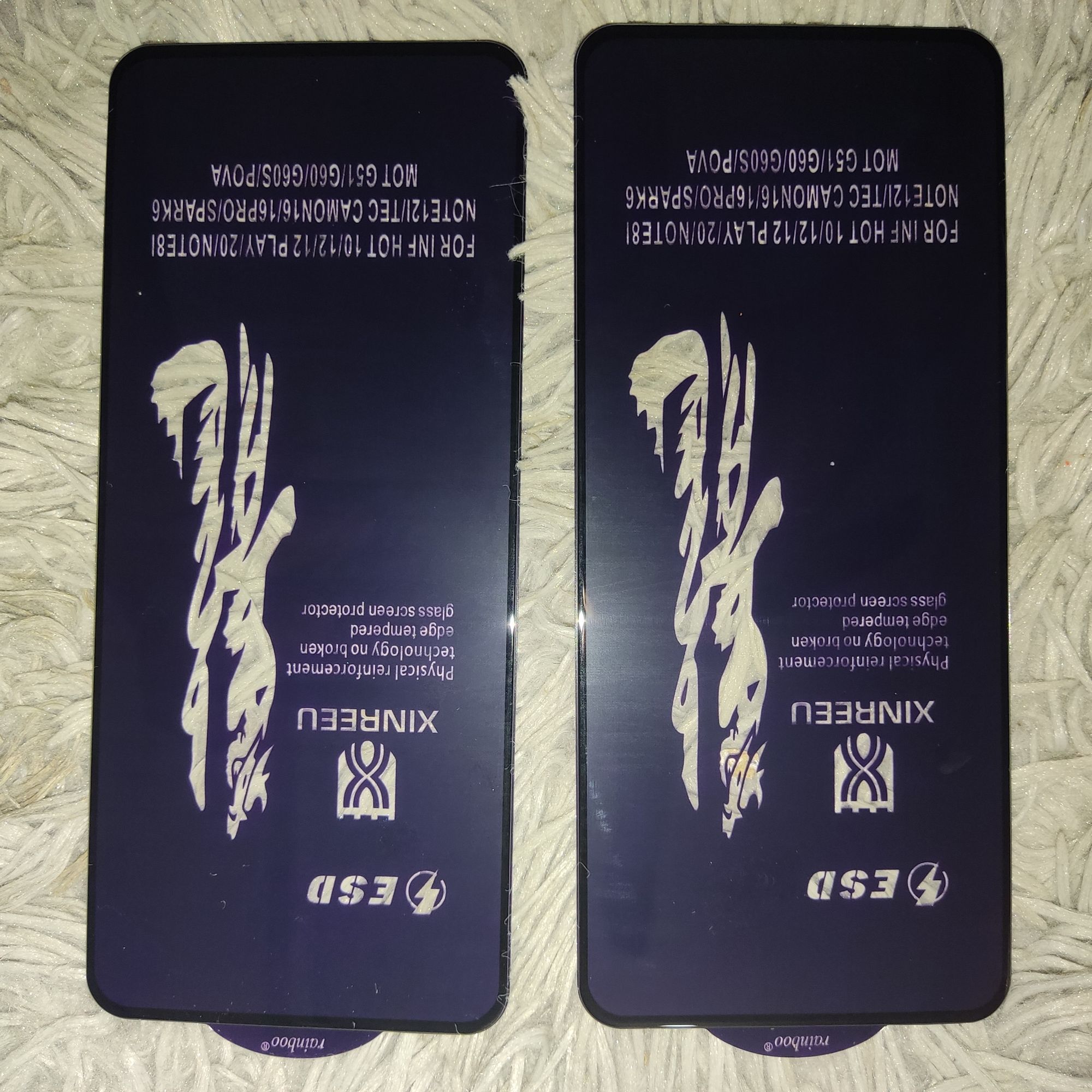 rainbow glass protector for infinix hot10 /12/12play/20/camon16/16pro/spark6/note8i/note12i. 