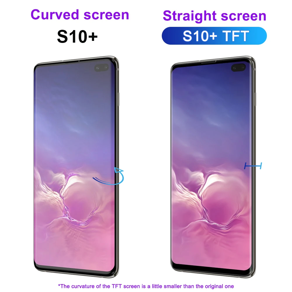 TFT Display With Frame For Samsung Galaxy S10 Plus LCD Display Replacement Touch Screen Digitizer For Galaxy S10 Plus/S10+ G975F. 