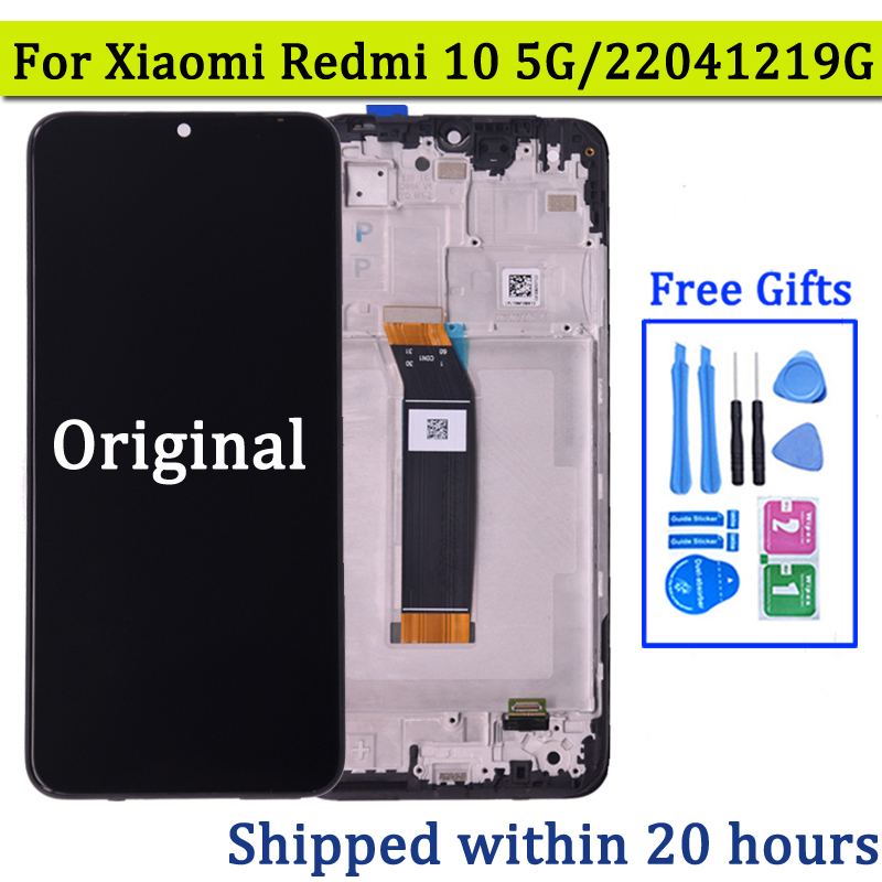 6.58" Screen for Xiaomi Redmi 10 5G Lcd Display Digital Touch Screen with Frame for Redmi 10 5G 22041219G, 22041219NY