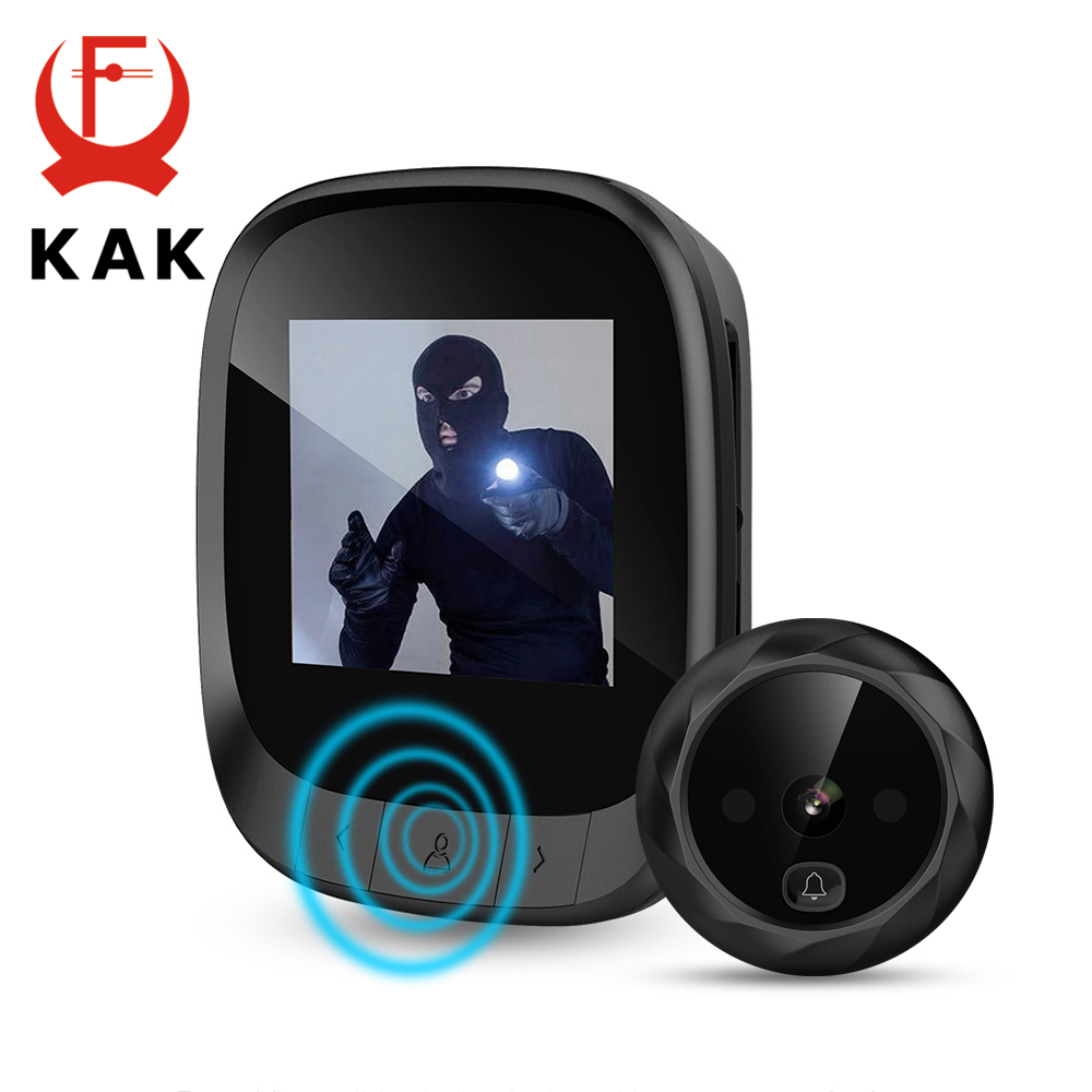 KAK 2.4"  LCD Screen Electronic Door Viewer Bell IR Night Door Peephole Camera Photo Recording Digital Door Camera Smart Viewer. 