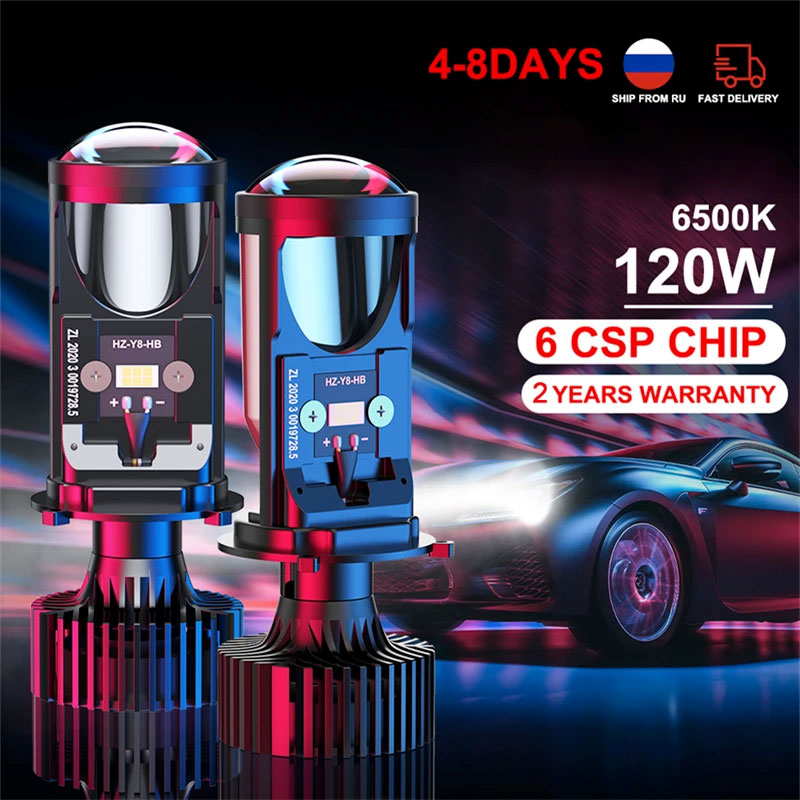 Y6D H4 LED Headlight Canbus Car Lamp Mini Projector Lens Automobles Bulb 6500K Conversion Kit Hi/Lo Beam 12V/24V LHD LED. 