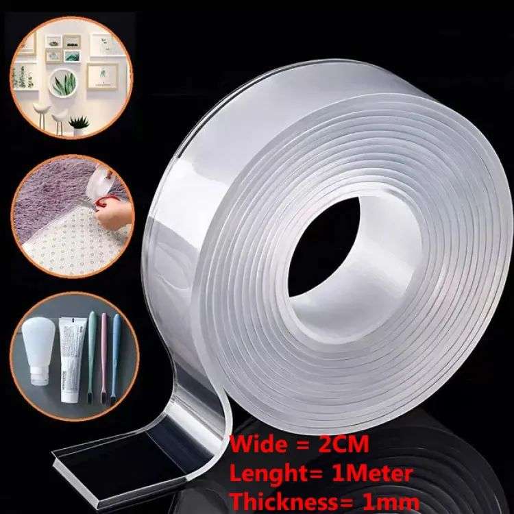 JKG® STRONG DOUBLE SIDED TAPE - 48mm x 10m - HEAVY DUTY - Mounting Adhesive  Tape, White (2 width tape) : : DIY & Tools