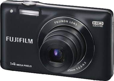 Fujifilm FinePix JX500 14MP Point and Shoot Camera (Black) with 5X Optical Zoom, Memory Card and Camera Case