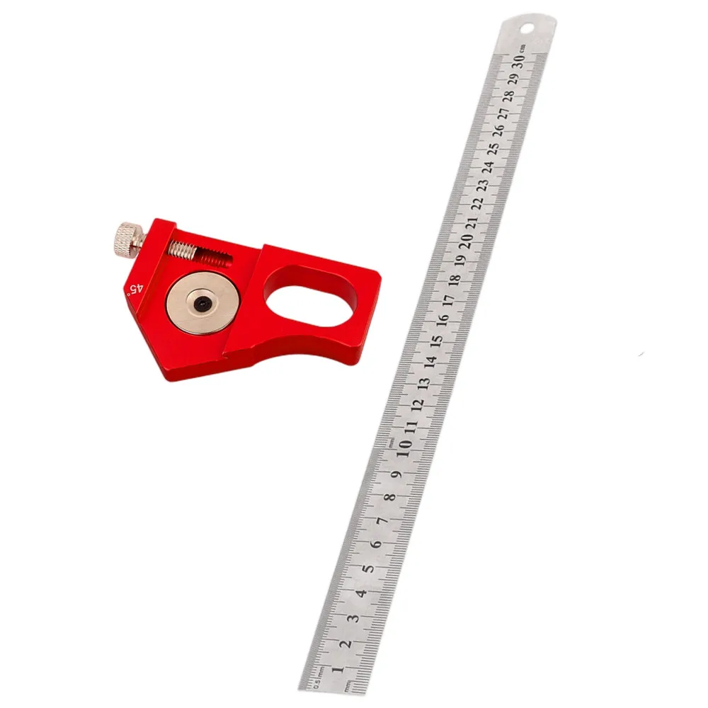 Adjustable Steel Ruler Positioning Block 45/60/90 Degree Angle Scriber ...