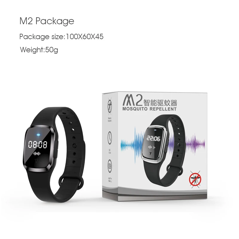 2025New Ultrasonic Mosquito Repellent Bracelet Summer Indoor Outdoor Time Temperature Display Anti-Mosquito Bite Wristband Watch