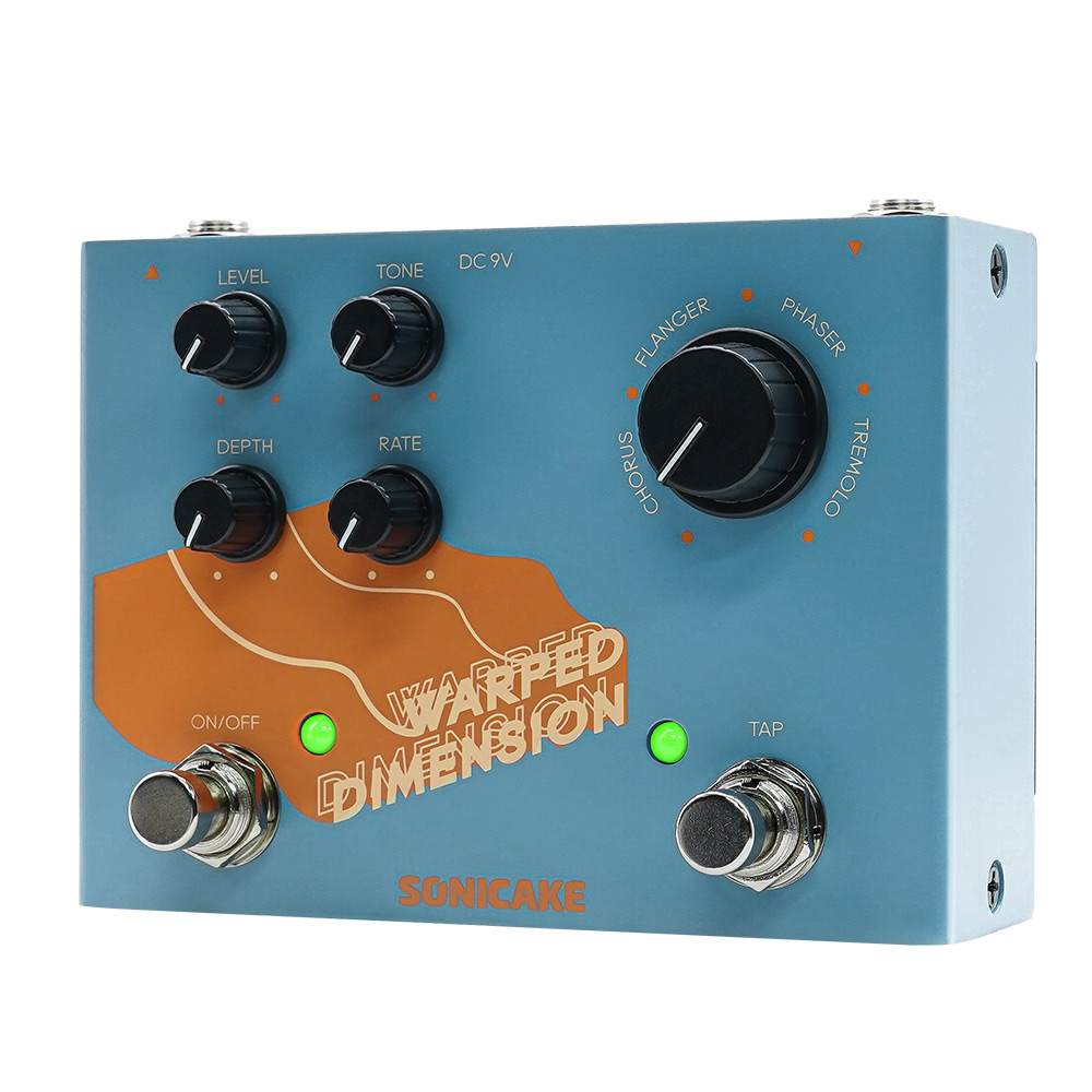 SONICAKE Warped Dimension Digital Modulation Guitar Effects Pedal 4 Mode of Chorus, Flanger, Phaser & Tremolo QDS-03. 