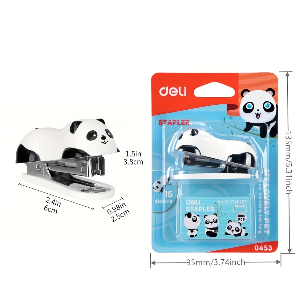 DELI Cartoon Mini Stapler Set Stapling Machine With 1000 pcs No.10 Staples Office School Binding Supplies Manual Cute Staplers. 