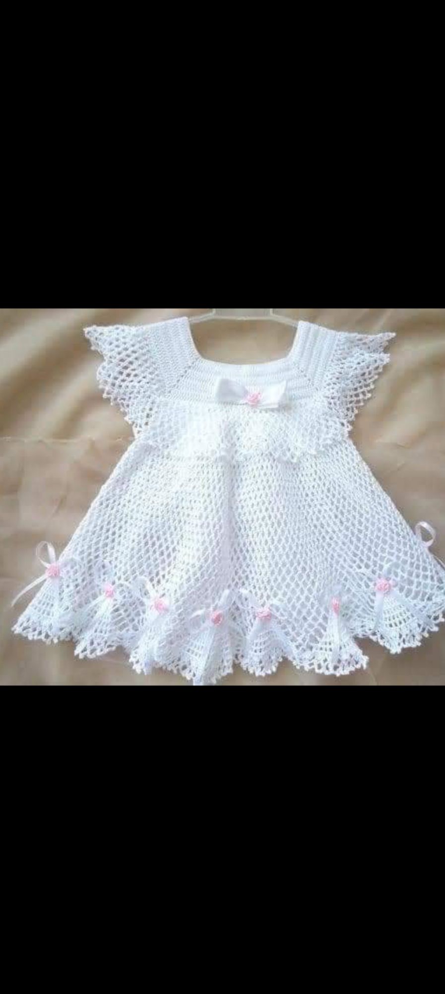 All over crochet baby dress for little girls