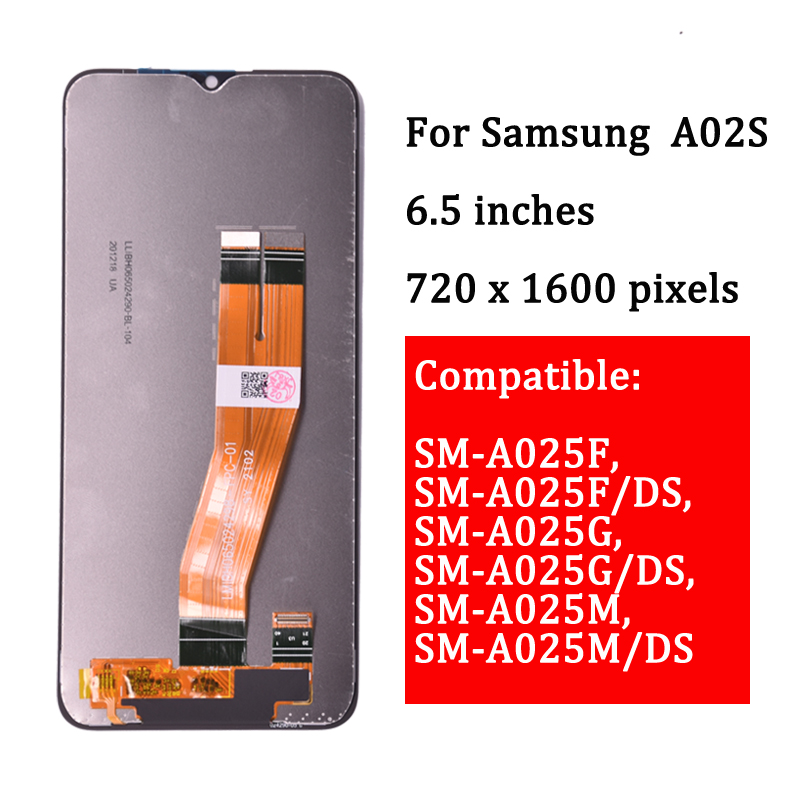 6.5" LCD For Samsung A02s A025 LCD with frame Touch Screen Digitizer LCD For Samsung  SM-A025F A025G Display. 