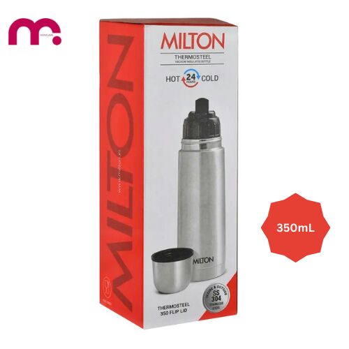 Milton Thermosteel Vacuum Insulated Bottle Silver/Black 350 mL