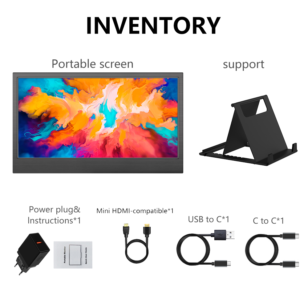 MUCAI 11.6 inch Portable Monitor 16:9 60Hz game screen 45% NTSC 250Cd/m² Laptop Mac Xbox PS4/5 Switch Display Type-c interface. 