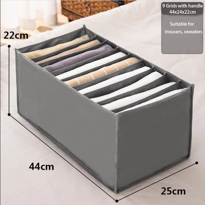 9-Grid Cloth Organizer Box – Closet Storage & Drawer Divider for Neat Organization. 