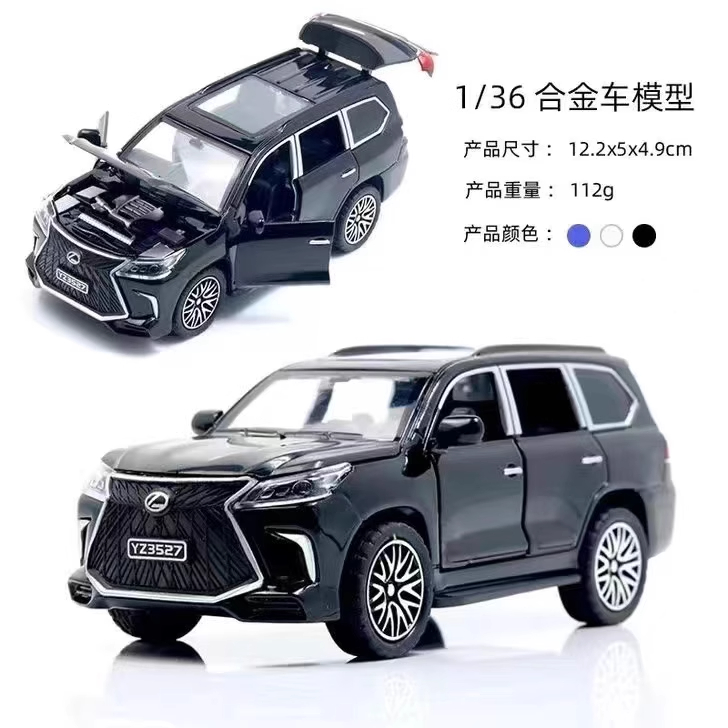 Premium 1:36 Lexus LX570 Diecast SUV Car – Metal Body Off-Road Toy